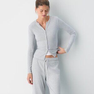 ARITZIA HOMESTRETCH RIB CREW BUTTON-UP